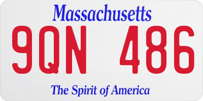 MA license plate 9QN486