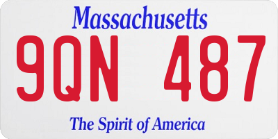 MA license plate 9QN487