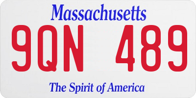 MA license plate 9QN489