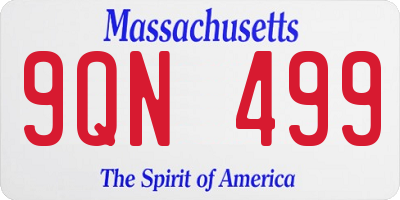 MA license plate 9QN499