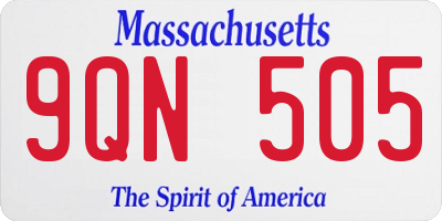 MA license plate 9QN505