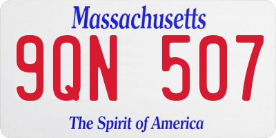 MA license plate 9QN507