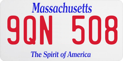 MA license plate 9QN508