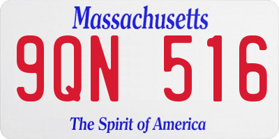 MA license plate 9QN516