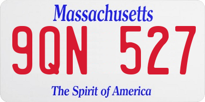 MA license plate 9QN527
