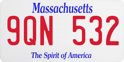 MA license plate 9QN532