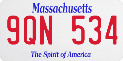 MA license plate 9QN534