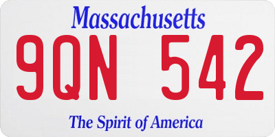 MA license plate 9QN542