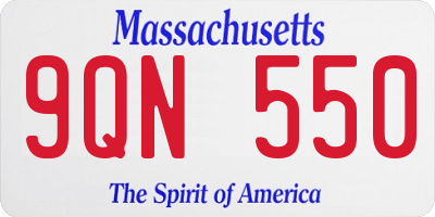 MA license plate 9QN550