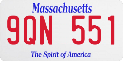 MA license plate 9QN551