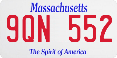 MA license plate 9QN552