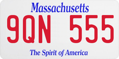 MA license plate 9QN555