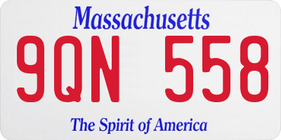 MA license plate 9QN558