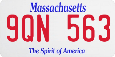 MA license plate 9QN563