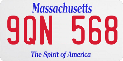 MA license plate 9QN568