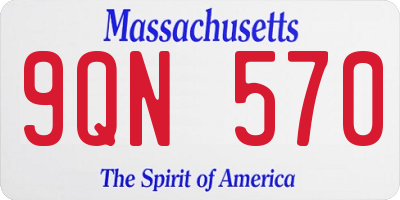 MA license plate 9QN570