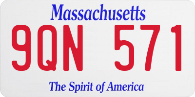 MA license plate 9QN571