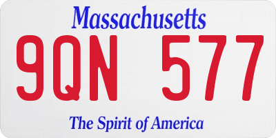 MA license plate 9QN577