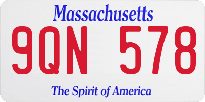 MA license plate 9QN578