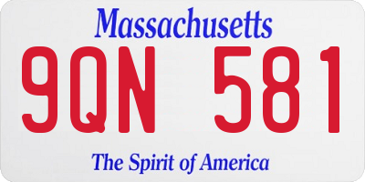 MA license plate 9QN581