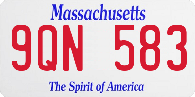 MA license plate 9QN583