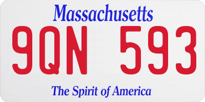 MA license plate 9QN593