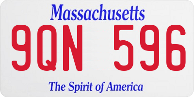 MA license plate 9QN596