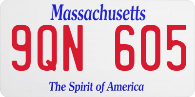 MA license plate 9QN605