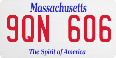 MA license plate 9QN606