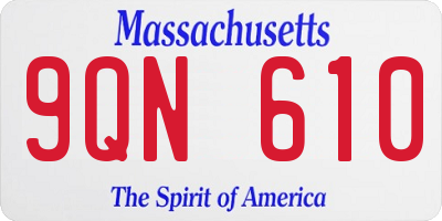 MA license plate 9QN610