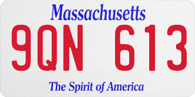 MA license plate 9QN613