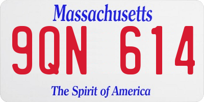 MA license plate 9QN614