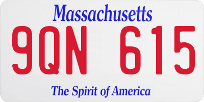 MA license plate 9QN615