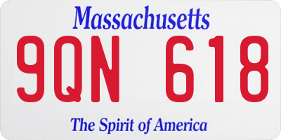 MA license plate 9QN618