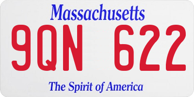 MA license plate 9QN622