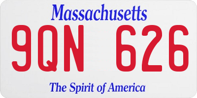 MA license plate 9QN626