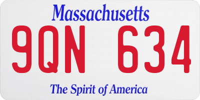 MA license plate 9QN634