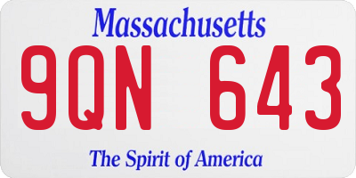 MA license plate 9QN643
