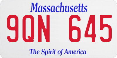 MA license plate 9QN645