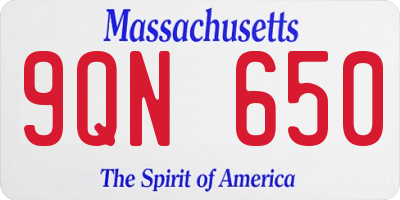 MA license plate 9QN650