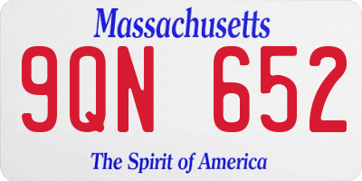 MA license plate 9QN652