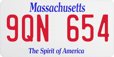 MA license plate 9QN654