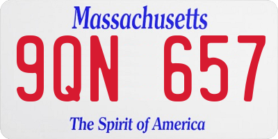 MA license plate 9QN657