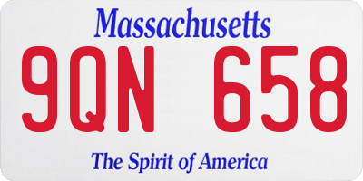 MA license plate 9QN658