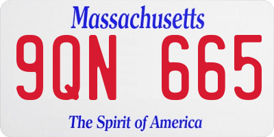 MA license plate 9QN665
