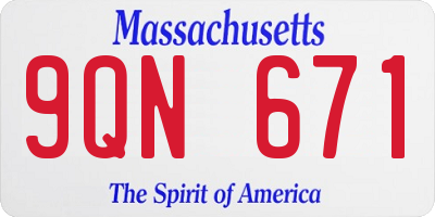 MA license plate 9QN671
