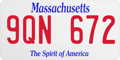 MA license plate 9QN672