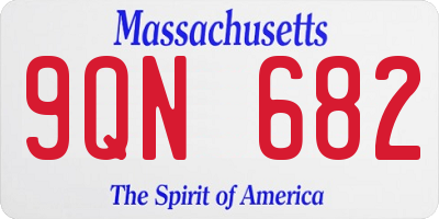 MA license plate 9QN682