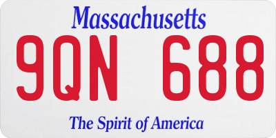 MA license plate 9QN688