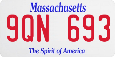 MA license plate 9QN693
